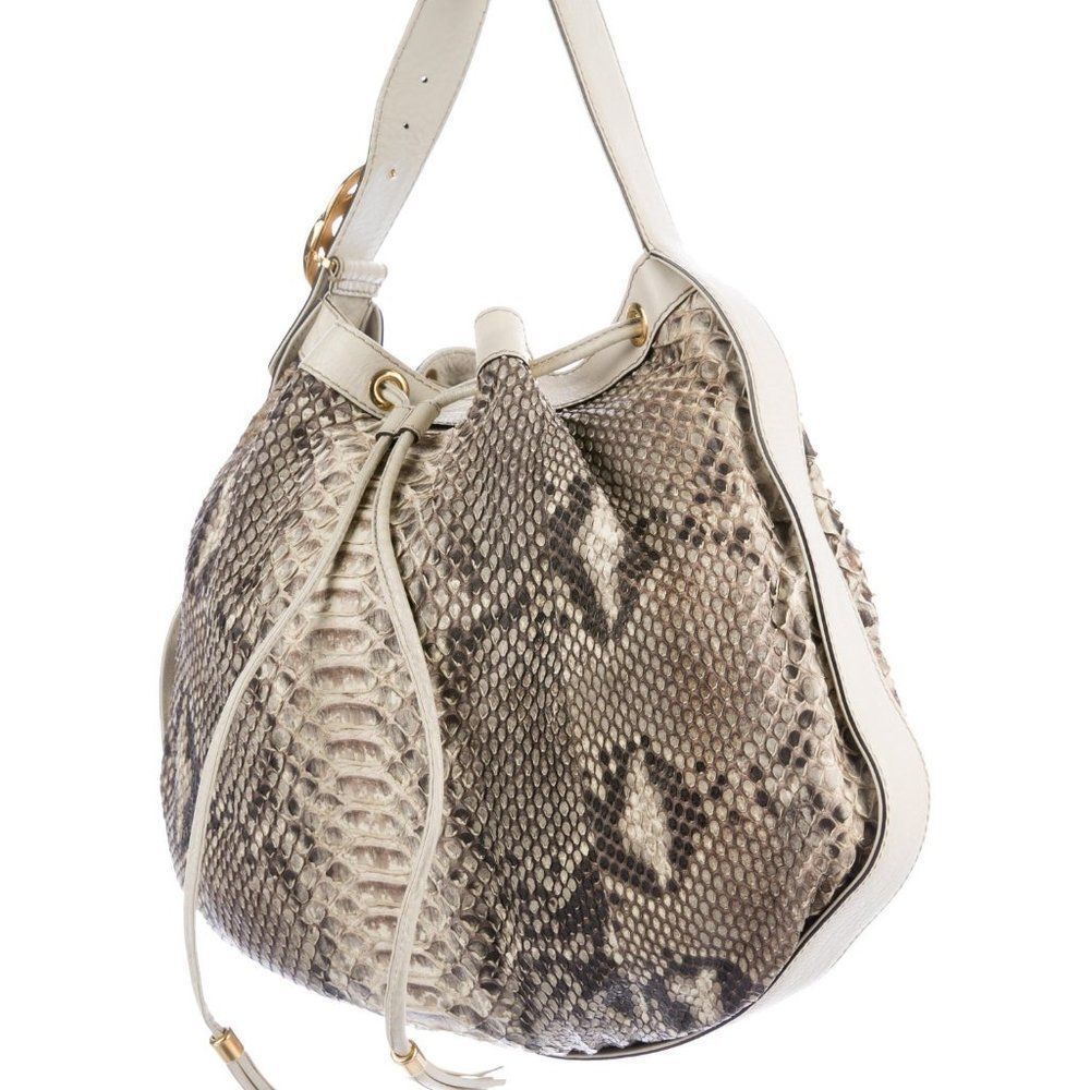 Gucci Python Skin Interlocking Shoulder Bag - image 1